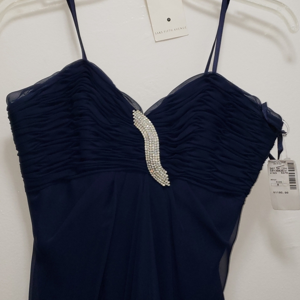Vintage Navy Gown Formal Wedding Dress Saks - Picture 7 of 12